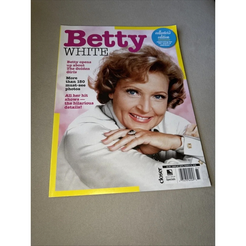 Betty White Closer Collector's Edition Magazine‎ 2018 Hollywood legend Collector